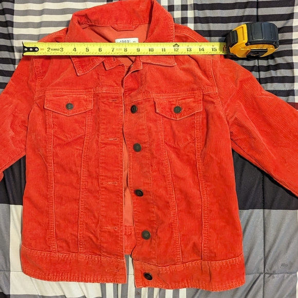 Bright orange red corduroy jacket - Picture 5 of 6